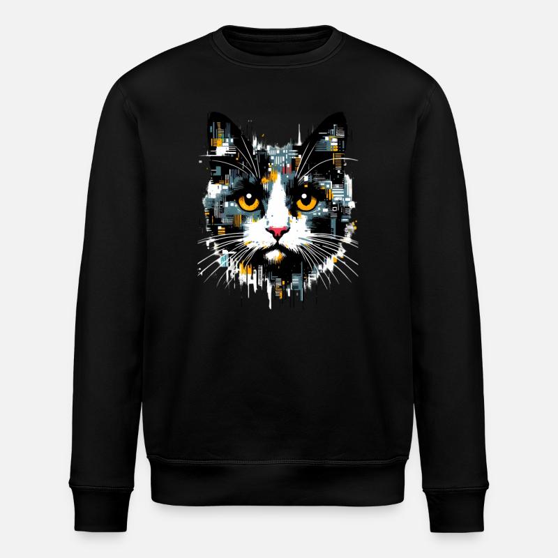 Cat - Stanley/Stella ROLLER Unisex Organic Sweatshirt - black
