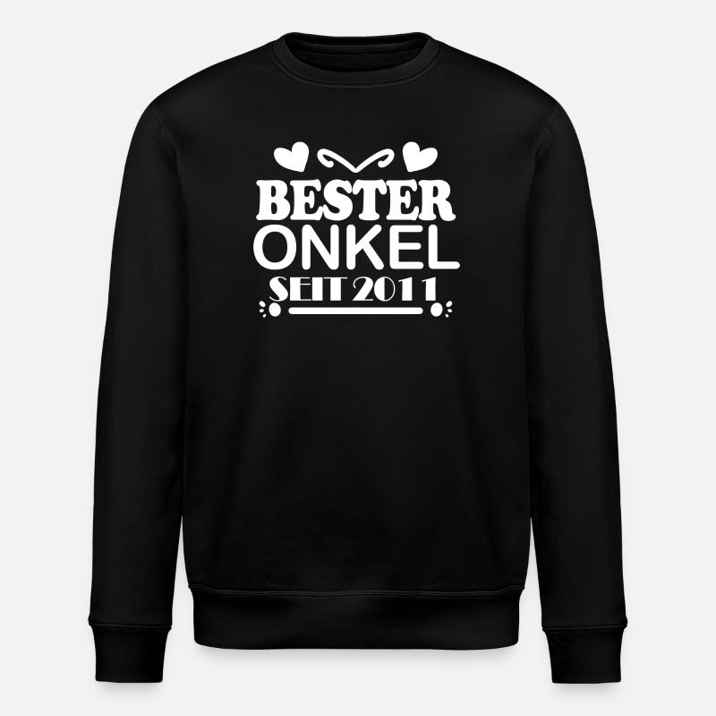 Best uncle since 2011 - Stanley/Stella ROLLER Unisex Organic Sweatshirt - black
