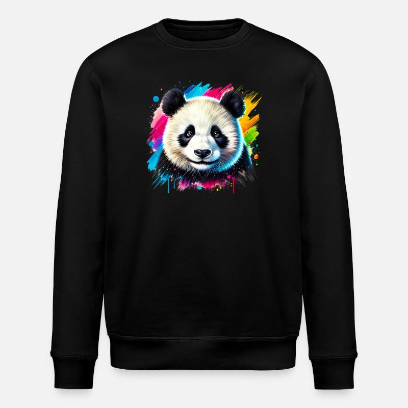 Panda - Stanley/Stella Unisex Bio-Sweatshirt ROLLER - Schwarz