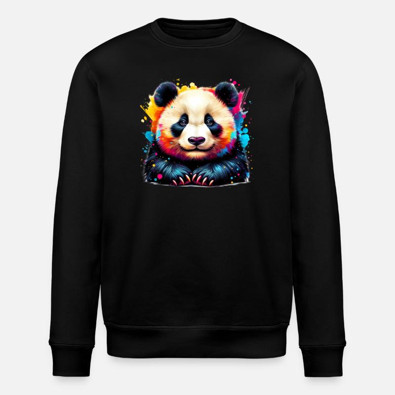 Panda - Stanley/Stella ROLLER Unisex Organic Sweatshirt - black