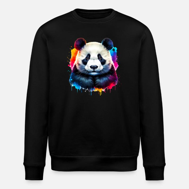 Panda - Stanley/Stella ROLLER Unisex Organic Sweatshirt - black