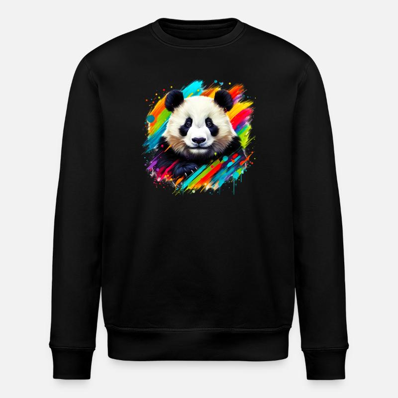 Panda - Stanley/Stella Unisex Bio-Sweatshirt ROLLER - Schwarz