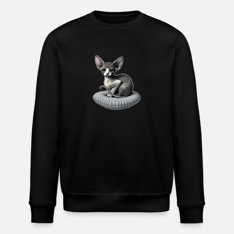 Petit chat Sphynx - Sweat bio ROLLER Stanley/Stella Unisexe - noir