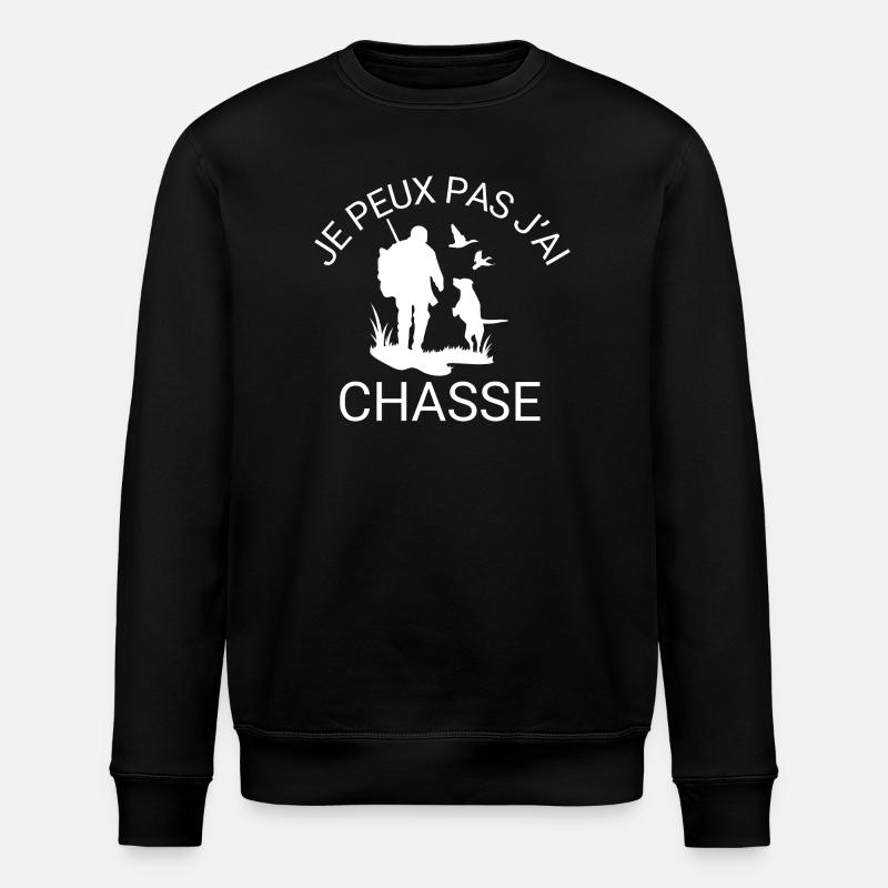 Je peux pas j'ai chasse - Sweat bio ROLLER Stanley/Stella Unisexe - noir