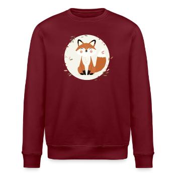 Lächelnder Fuchs – Verspielte Naturillustration - Stanley/Stella Unisex Bio-Sweatshirt ROLLER - Burgunderrot - Vorne - Nik (191cm)