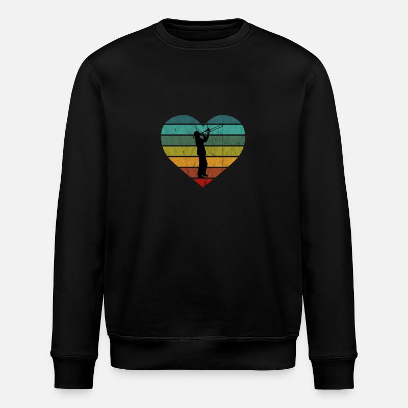 Tromboniste Silhouette Trombone Retro Coeur - Sweat bio ROLLER Stanley/Stella Unisexe - noir