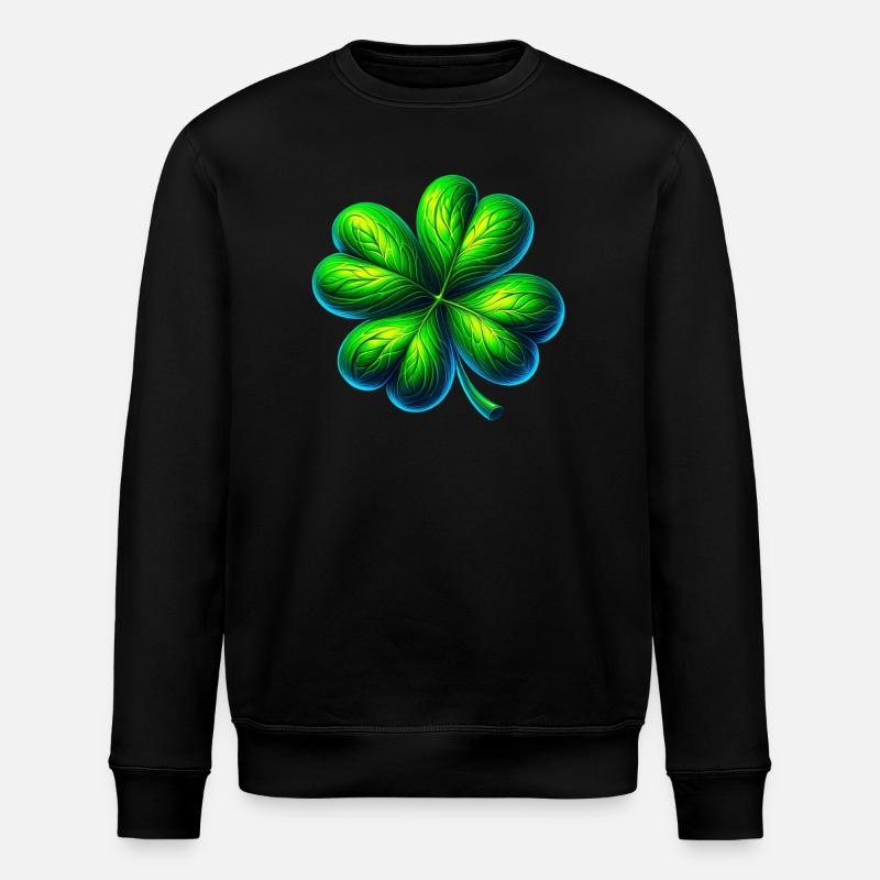 Four-leaf clover - Stanley/Stella ROLLER Unisex Organic Sweatshirt - black