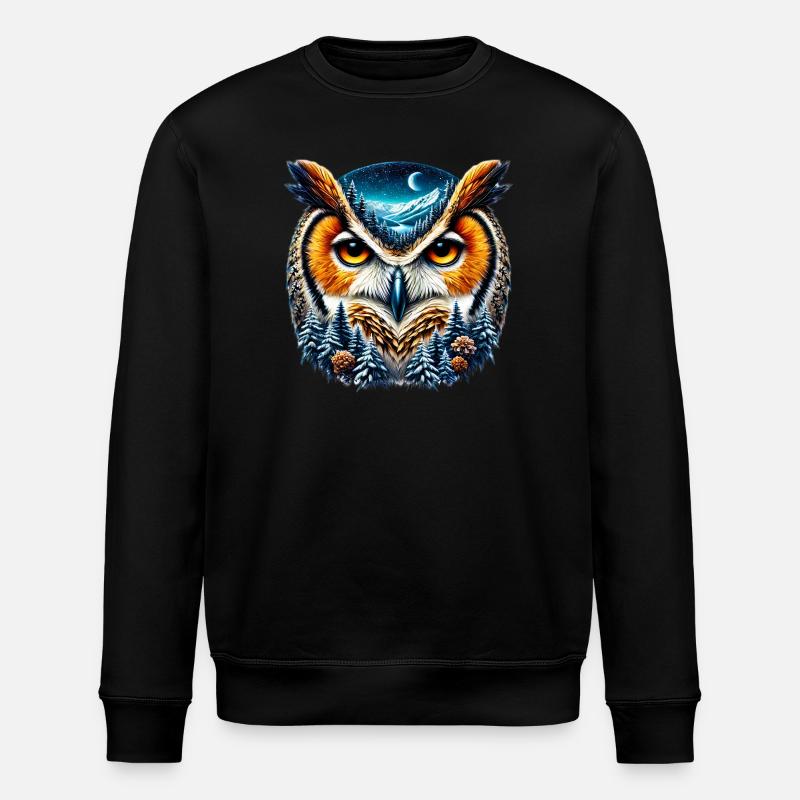 Owl - Stanley/Stella ROLLER Unisex Organic Sweatshirt - black