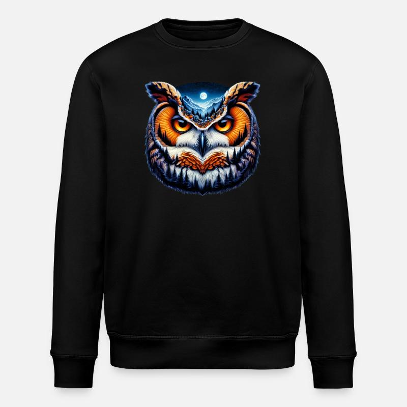 Eule - Stanley/Stella Unisex Bio-Sweatshirt ROLLER - Schwarz