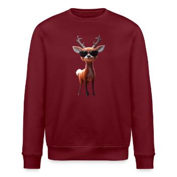 Deer, Antlers, Hunting, Deer, Reindeer, Red Deer, Hunter - Stanley/Stella ROLLER Unisex Organic Sweatshirt - burgundy - Front - Nik (191cm)