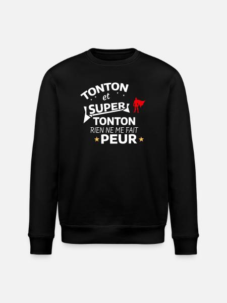 Humorous Tribute from Super Tonton - Stanley/Stella ROLLER Unisex Organic Sweatshirt - black