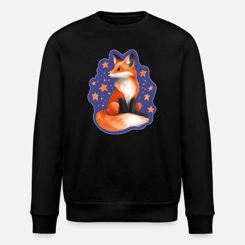 Fox and Stars - Stanley/Stella ROLLER Unisex Organic Sweatshirt - black