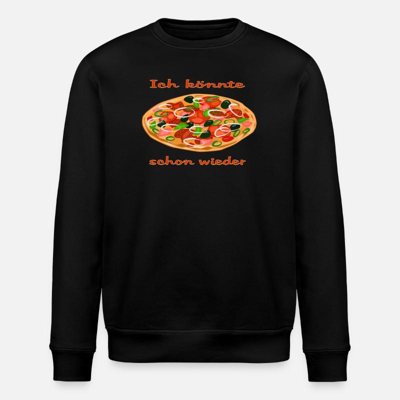 Lebendige Pizza mit frischen Zutaten - Stanley/Stella Unisex Bio-Sweatshirt ROLLER - Schwarz