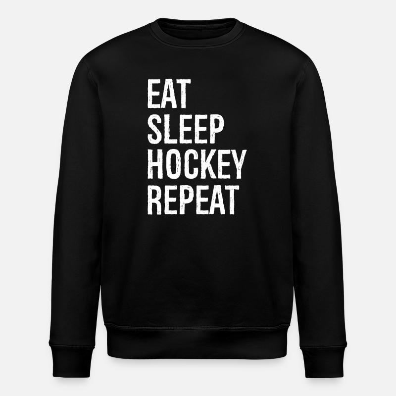 Eat sleep hockey repeat - Sweat bio ROLLER Stanley/Stella Unisexe - noir