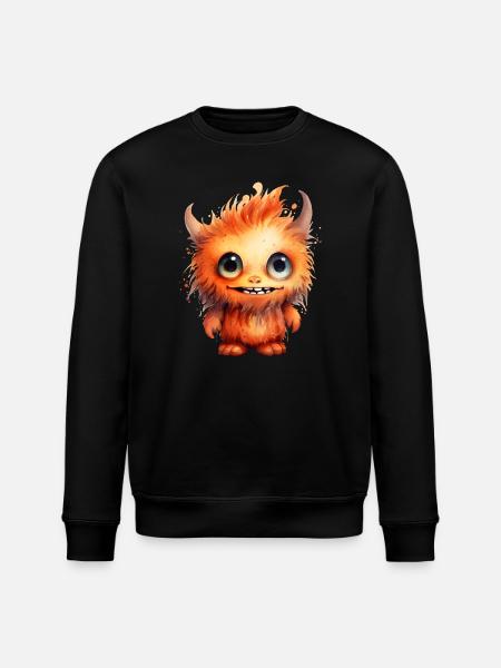 Flammenfell Freund Monster - Stanley/Stella Unisex Bio-Sweatshirt ROLLER - Schwarz