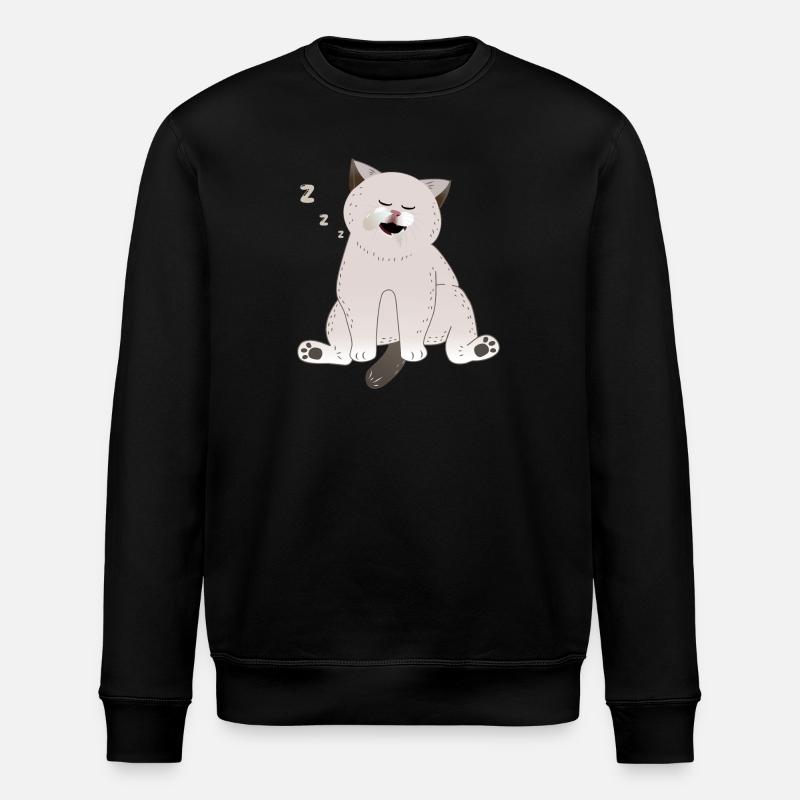 sleeping cat - Stanley/Stella ROLLER Unisex Organic Sweatshirt - black