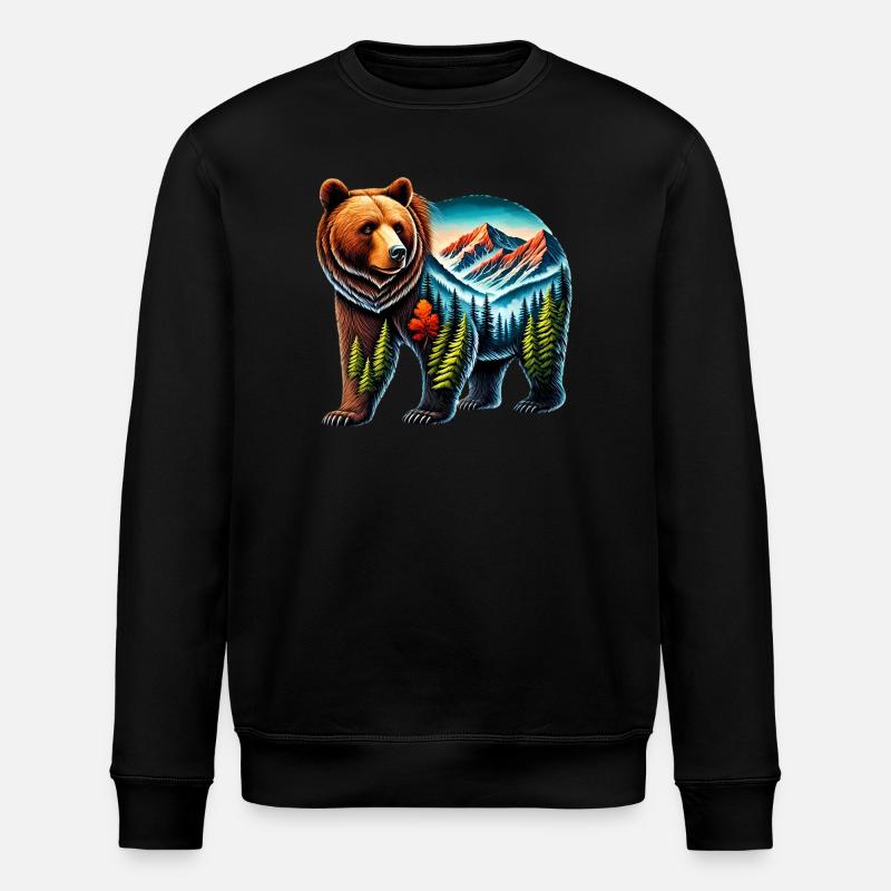 Bear - Stanley/Stella ROLLER Unisex Organic Sweatshirt - black