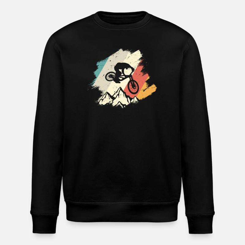 Vivid Mountain Jump Radfahren - Stanley/Stella Unisex Bio-Sweatshirt ROLLER - Schwarz