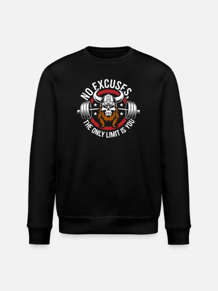 Viking Schedel Motiverende Gym Graphic - Stanley/Stella Uniseks bio-sweatshirt ROLLER - zwart