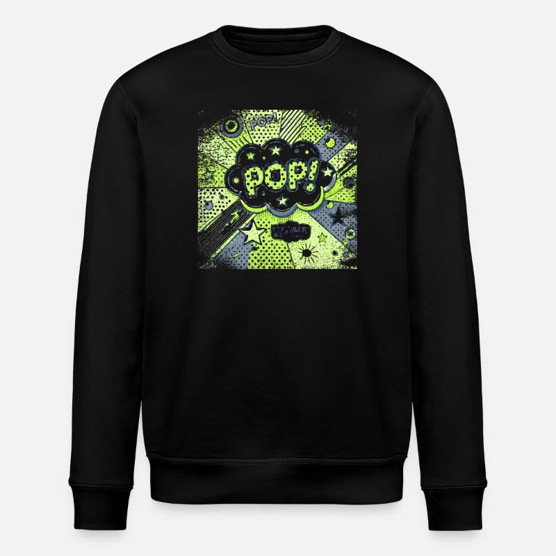Pop Art GREEN  - Stanley/Stella Unisex Bio-Sweatshirt ROLLER - Schwarz
