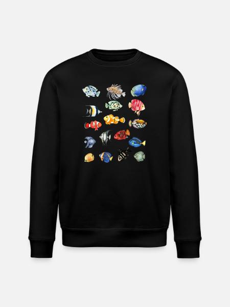 T-shirt Sea Fish - Motif de vêtements de plage colorés - Sweat bio ROLLER Stanley/Stella Unisexe - noir