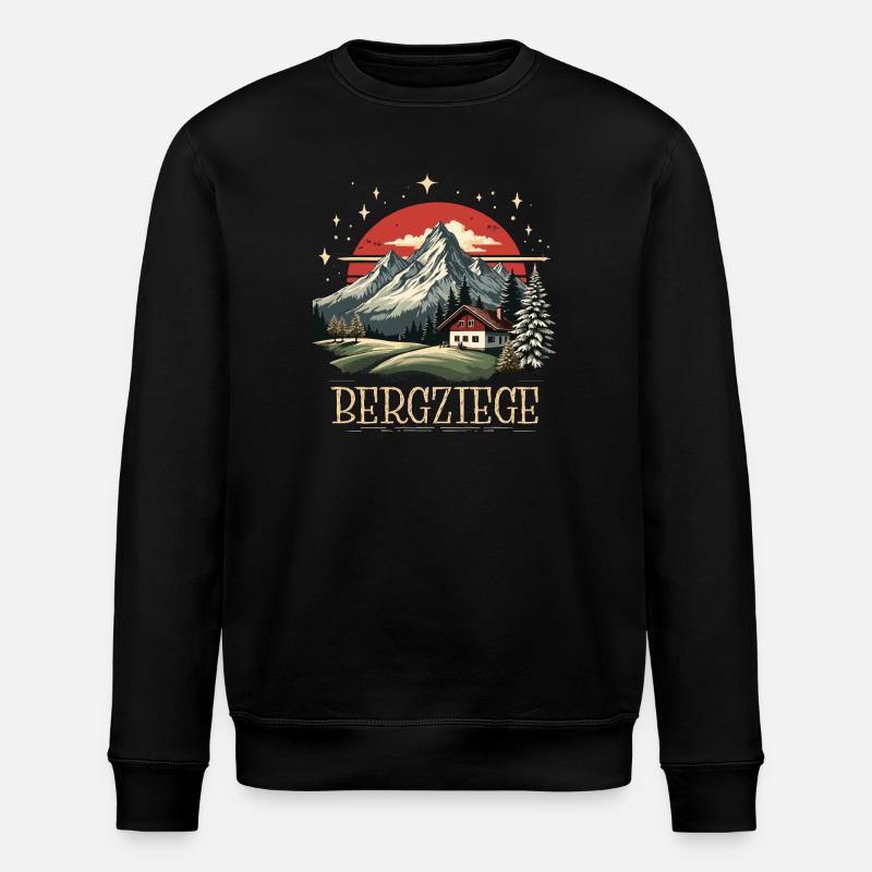 Bergziege - Stanley/Stella Unisex Bio-Sweatshirt ROLLER - Schwarz