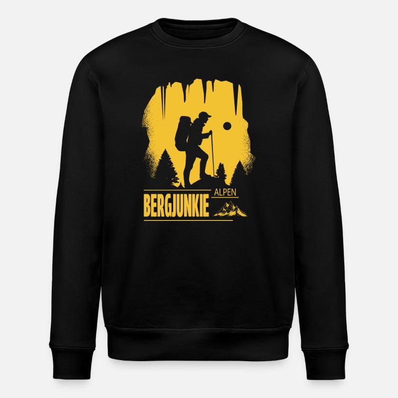 Bergjunkie - Stanley/Stella Unisex Bio-Sweatshirt ROLLER - Schwarz