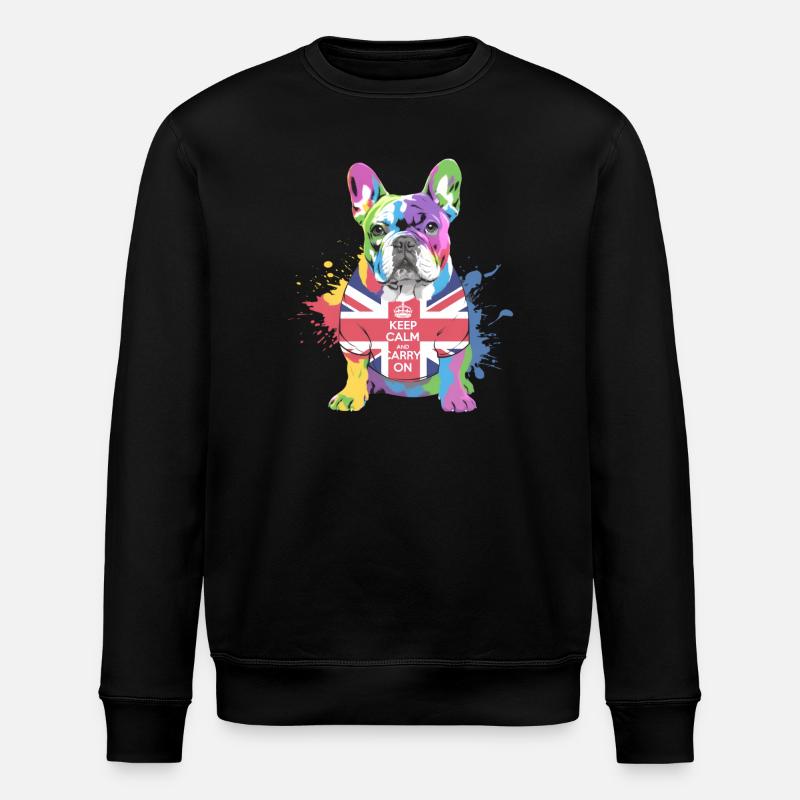 Bouledogue arc-en-ciel Union Jack - Sweat bio ROLLER Stanley/Stella Unisexe - noir