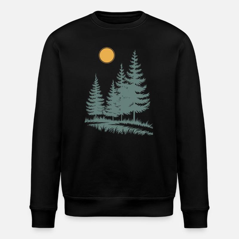 Silhouette de pin ensoleillé - Sweat bio ROLLER Stanley/Stella Unisexe - noir