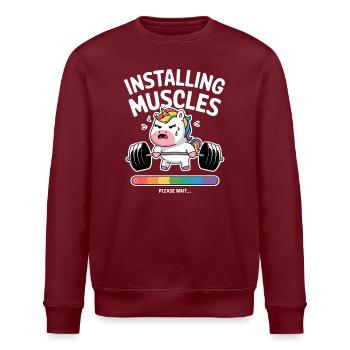 Installation de Muscles Licorne - Sweat bio ROLLER Stanley/Stella Unisexe - bordeaux - Devant - Nik (191cm)