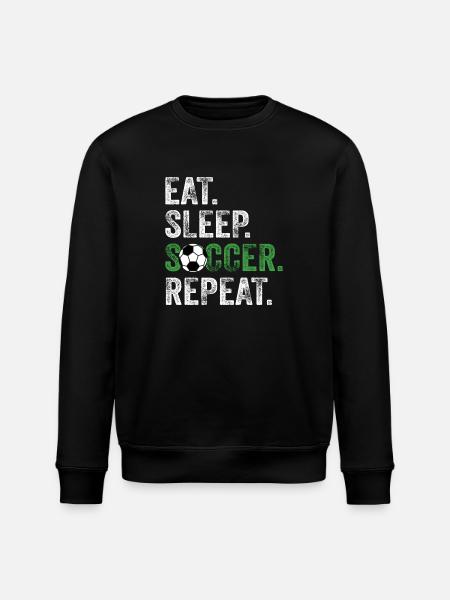 Eat Sleep Soccer Repeat - Stanley/Stella ROLLER Unisex Organic Sweatshirt - black