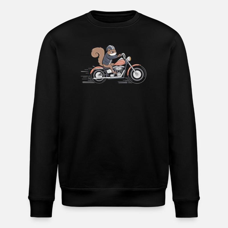 Eichhörnchenfahrer auf dem Fahrrad - Stanley/Stella Unisex Bio-Sweatshirt ROLLER - Schwarz