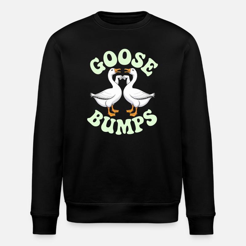 Goose Duo Heart Emblem - Stanley/Stella ROLLER Unisex Organic Sweatshirt - black