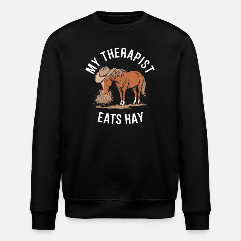 Mein Therapeut isst Heu - Stanley/Stella Unisex Bio-Sweatshirt ROLLER - Schwarz
