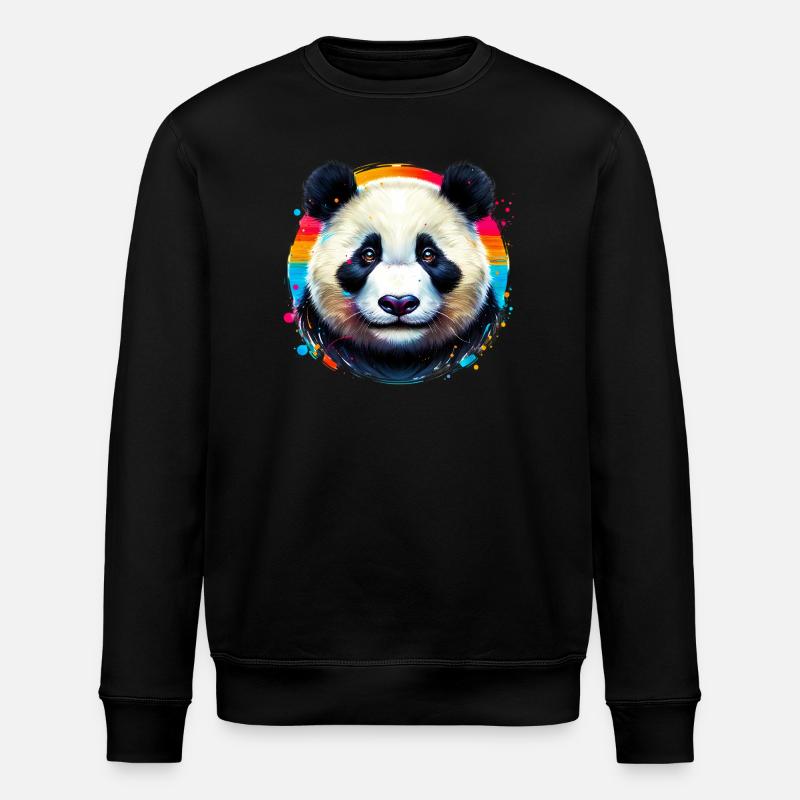 Panda - Stanley/Stella ROLLER Unisex Organic Sweatshirt - black