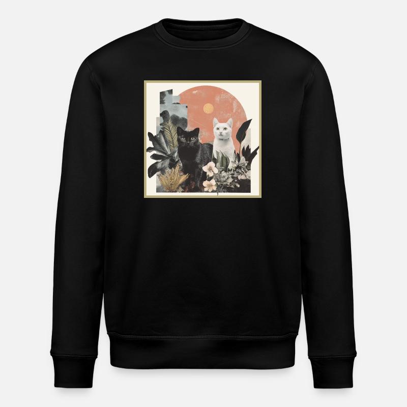 cats collage - Stanley/Stella ROLLER Unisex Organic Sweatshirt - black