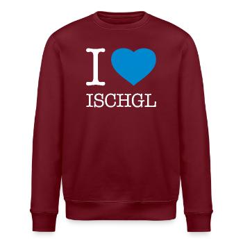 I LOVE ISCHGL - Stanley/Stella Unisex Bio-Sweatshirt ROLLER - Burgunderrot - Vorne - Nik (191cm)