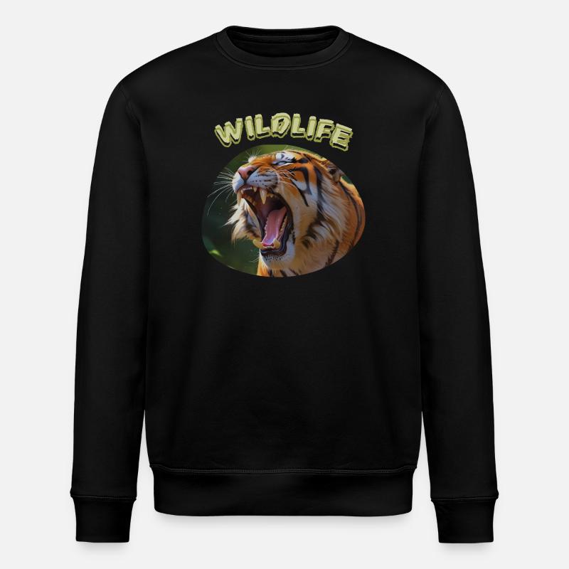 Tigre de la faune - Sweat bio ROLLER Stanley/Stella Unisexe - noir