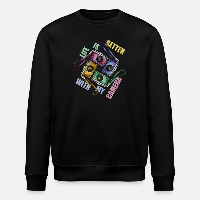 Life is better with my camera - Stanley/Stella Unisex Bio-Sweatshirt ROLLER - Schwarz