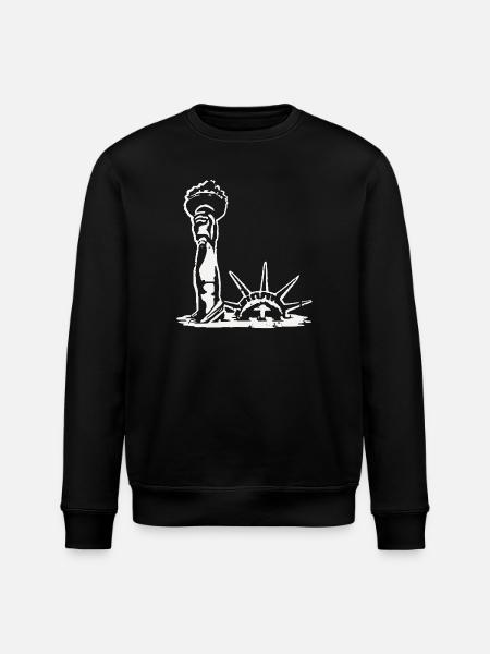 The Statue of Liberty drowns - Stanley/Stella ROLLER Unisex Organic Sweatshirt - black