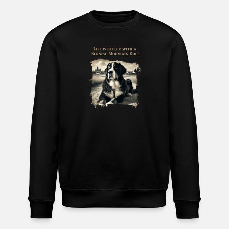 Berner Sennenhund - Stanley/Stella Unisex Bio-Sweatshirt ROLLER - Schwarz