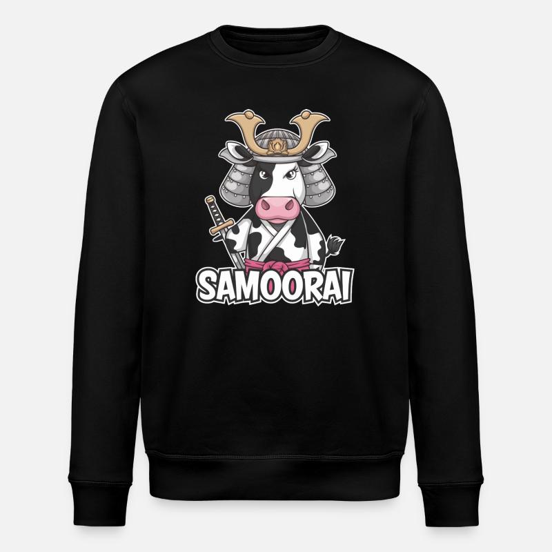 Samoorai: Die Kriegerkuh - Stanley/Stella Unisex Bio-Sweatshirt ROLLER - Schwarz