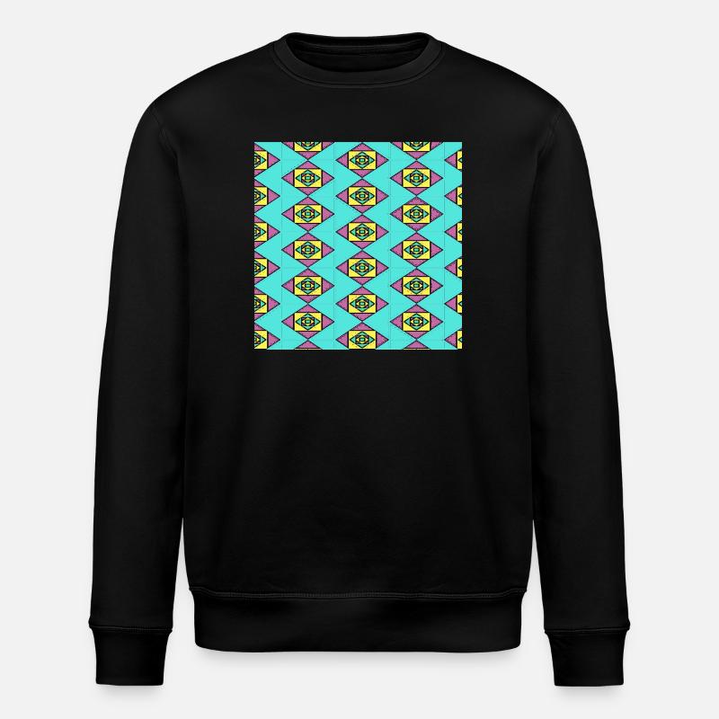 Repetitiver Kubismus - Stanley/Stella Unisex Bio-Sweatshirt ROLLER - Schwarz