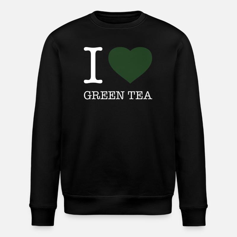 I LOVE GREEN TEA - Stanley/Stella ROLLER Unisex Organic Sweatshirt - black