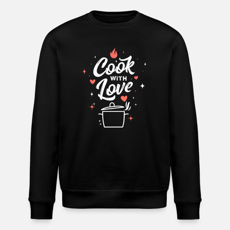 Kochen mit Liebe - Stanley/Stella Unisex Bio-Sweatshirt ROLLER - Schwarz