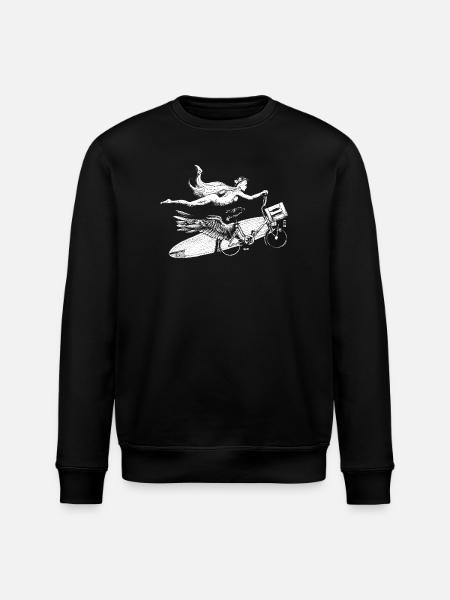 Flying Bike - Blanc - Sweat bio ROLLER Stanley/Stella Unisexe - noir