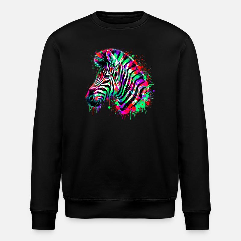 Zebra - Stanley/Stella ROLLER Unisex Organic Sweatshirt - black
