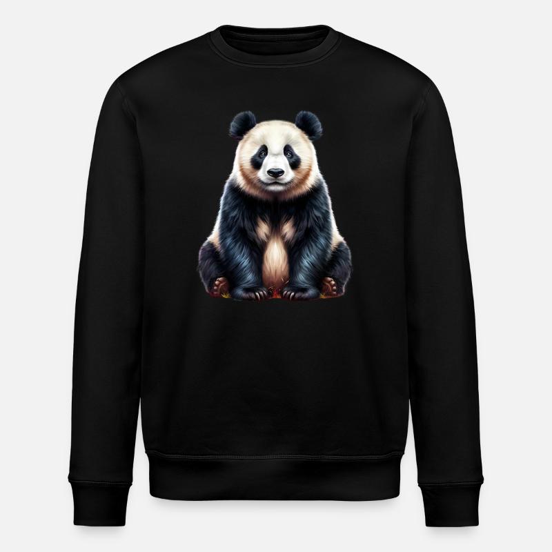 Panda - Stanley/Stella ROLLER økologisk unisex-sweatshirt - svart