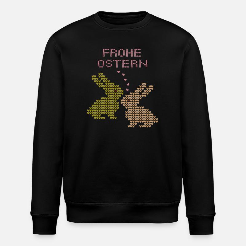 Frohe Ostern - Stanley/Stella Unisex Bio-Sweatshirt ROLLER - Schwarz