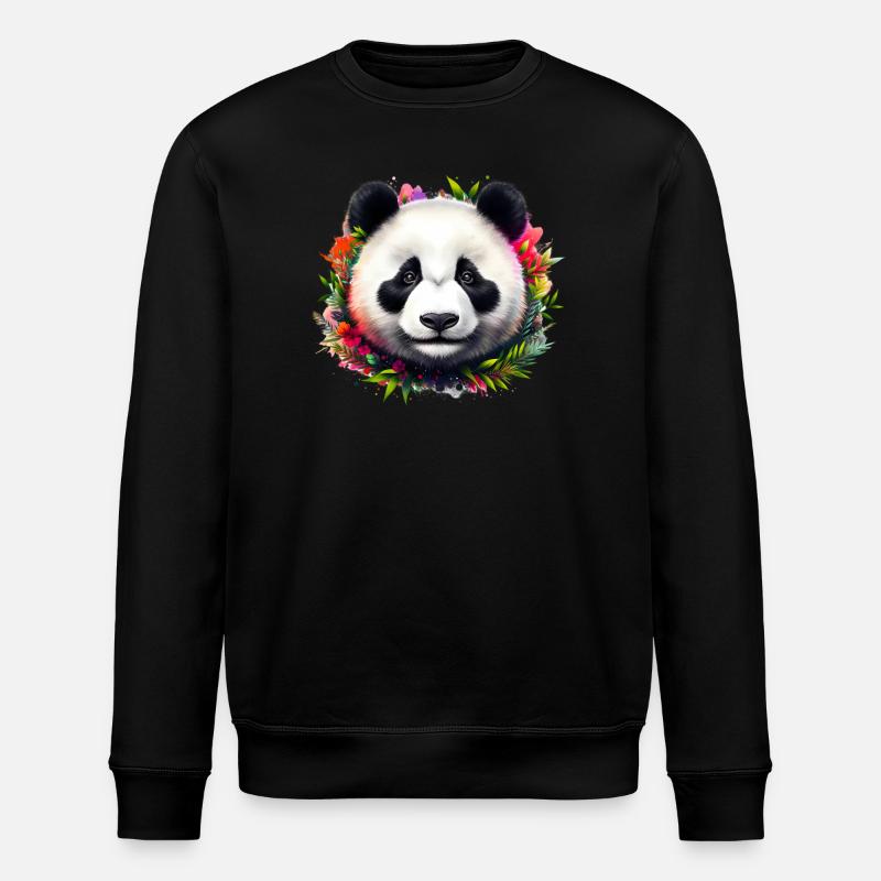 Panda - Stanley/Stella ROLLER Unisex Organic Sweatshirt - black